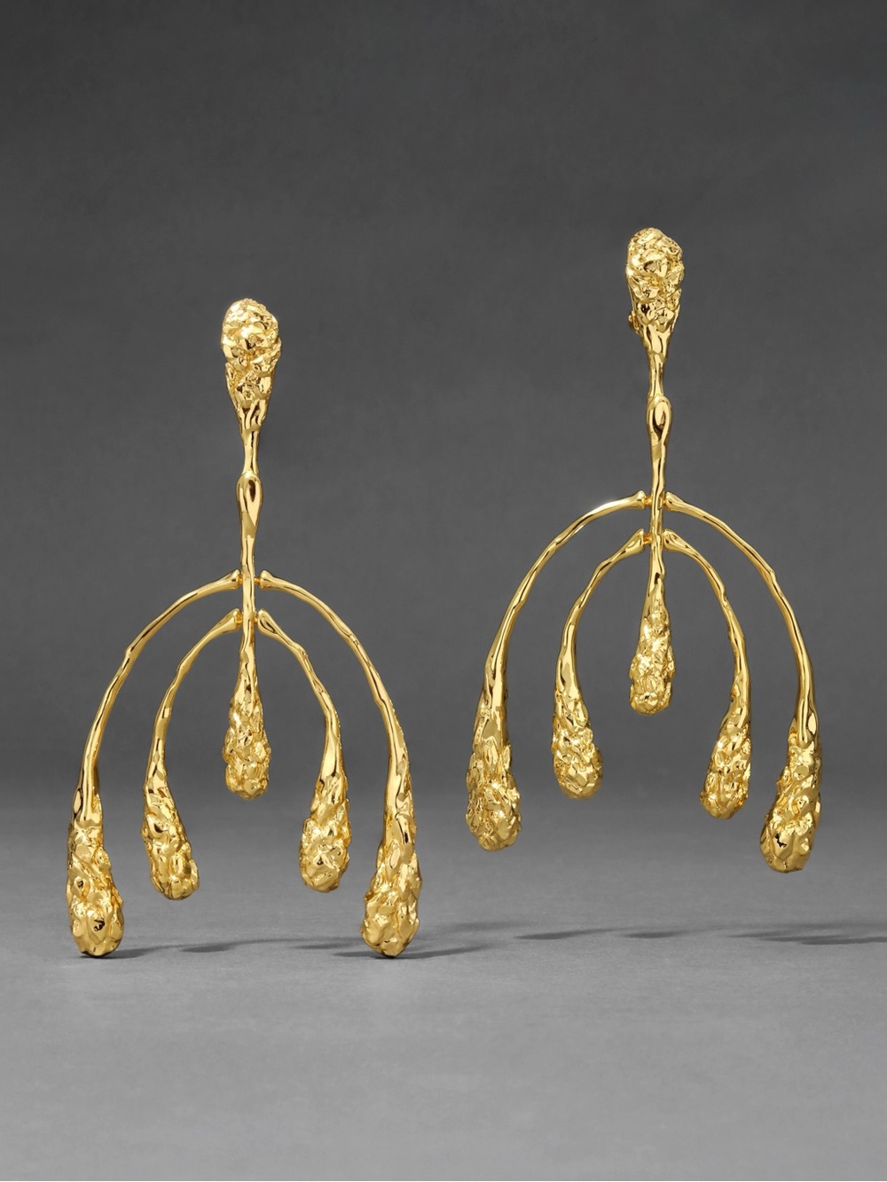 ALEXIS BITTAR • Brut Gold Medium Size Mobile Earrings